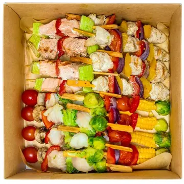 Шашлычки «Мясо, рыба и овощи»